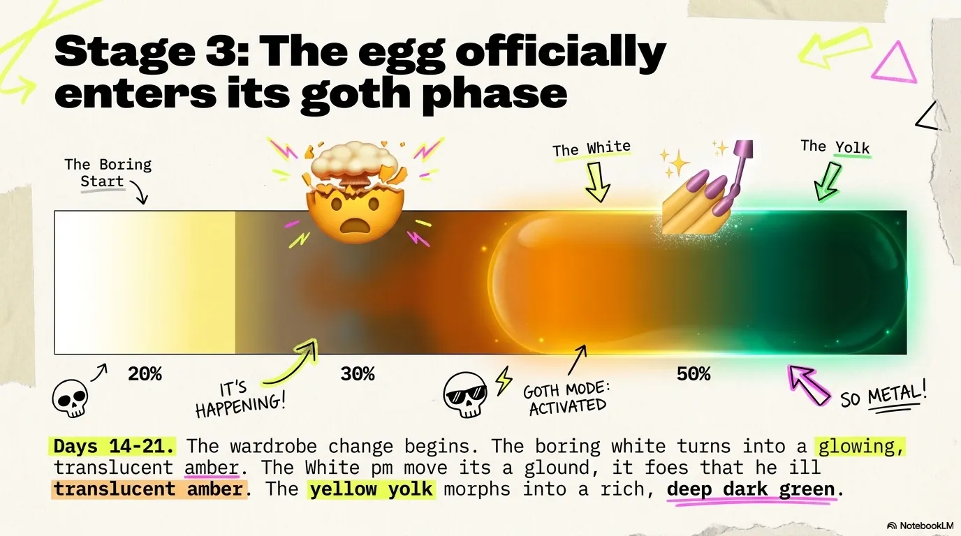 Century egg science illustration