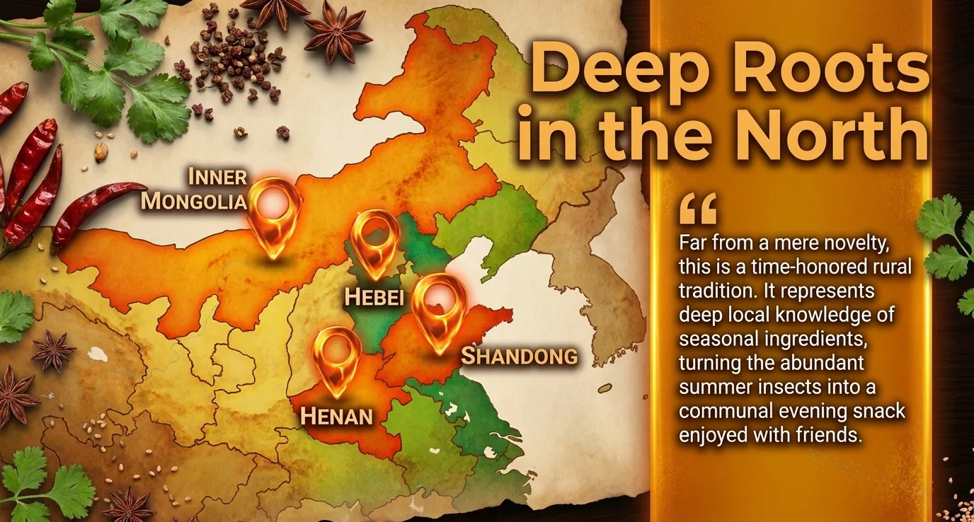 Deep Roots in the North: a map showing Shandong, Hebei, Henan, and Inner Mongolia